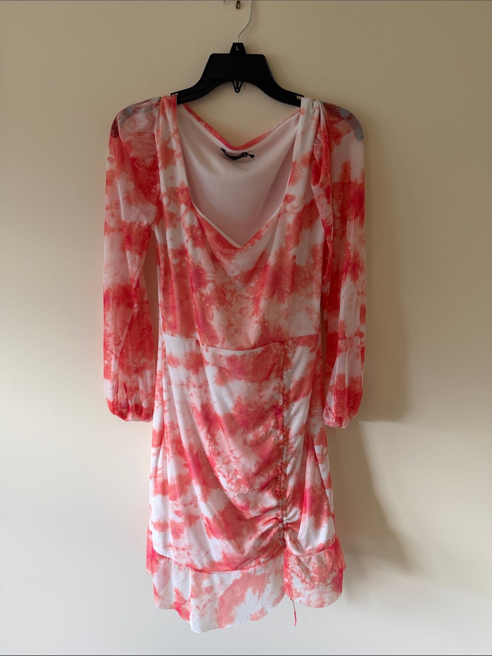 Women's Coral Tie-Dye cinch’s Dress